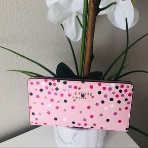 KATE SPADE STACI CONFETTI LARGE SLIM BIFOLD WALLET